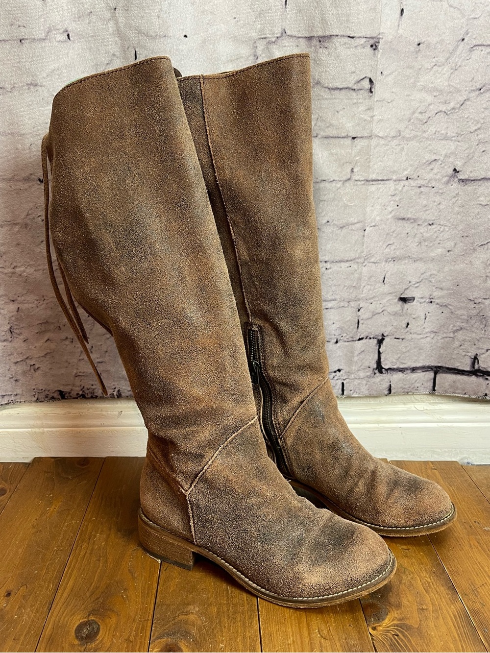 Corral Brown Suede Mid-Calf Heeled Boots